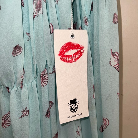 NWT Wildfox Coachella Light Blue Shell Seashell Maxi Dress size Small S $178 - Picture 5 of 6